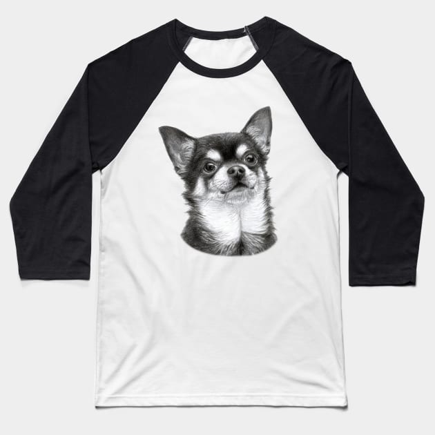 Chihuahua drawing Baseball T-Shirt by animalpaintings